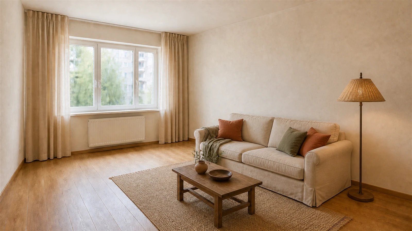 After: A sun-warmed Mediterranean room