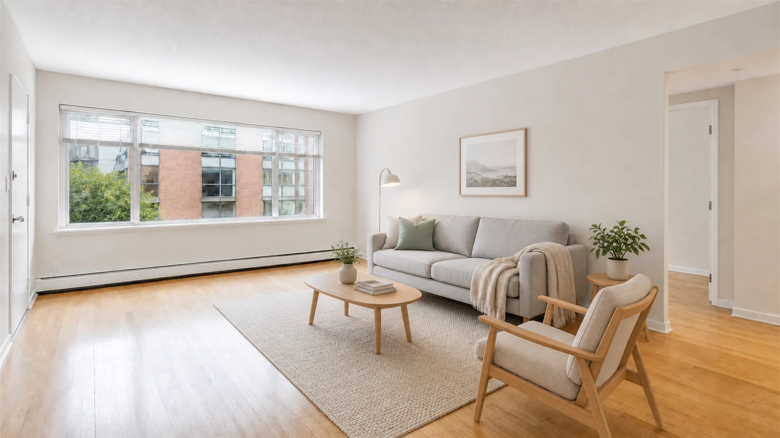 After: A light, practical Scandinavian room